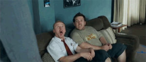shaun of the dead,movie,scared,zombie,hands,screaming