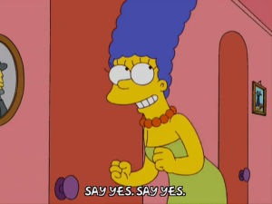 chanting,marge simpson,episode 9,excited,season 20,20x09
