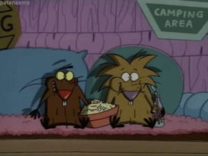angry beavers,popcorn,watch tv,watching tv,working from home,90s