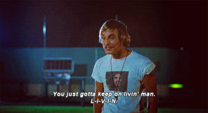 matthew mcconaughey,dazed and confused,70s,moustache,movie,keep livin