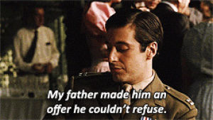 al pacino,the godfather,michael corleone,my father made him an offer he couldnt refuse