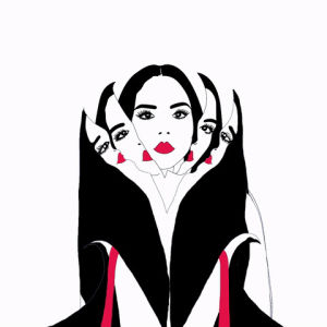 xavieralopez,skin,drawing,illustration,animation,art,loop,hand drawn,illustration animation loop art portrait skin woman xavieralopez black white red red lips