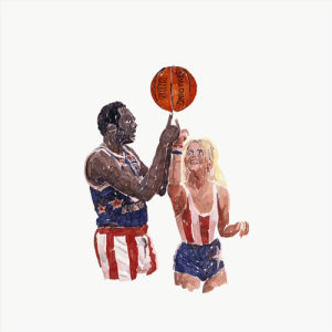 goldie hawn,sports,basketball,1970s,march madness,harlem globetrotters,carolyn figel,spinning ball,msgsauce