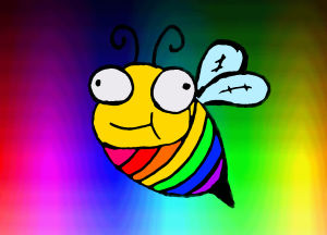 rainbow,bee,deviantart,wildaaron87
