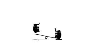 elephant,black and white,seesaw,art,design,bouncing,cento lodigiani,see saw