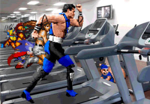 mortal kombat,sonic the hedgehog,xmen,treadmill
