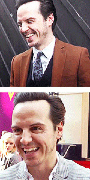 laughing,smiling,andrew scott,my sun and stars,funny guy