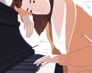piano,animation,sad,illustration,depressed,mood,cel animation
