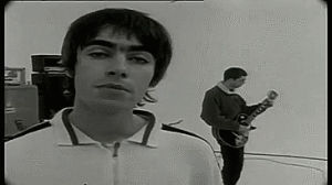 liam gallagher,oasis,black and white,90s,whatever,manchester,90s music,noel gallagher,britpop,90s bands,bonehead,twdmeme