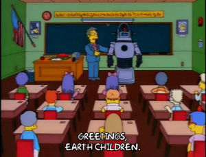 classroom,season 9,episode 18,school,robot,principal skinner,greetings,9x18