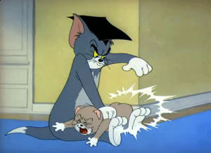 scolding,spanking,tom cat,angry,cartoons,bad,1948,joseph barbera,william hanna,professor tom
