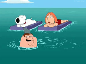 peter griffin,jaws,family guy,shark,brian,lois griffin,cartoon