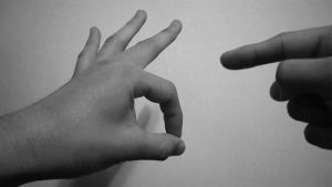 fuck,hands,black and white,sign language