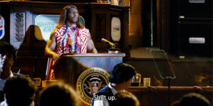 idiocracy,funny,lol,maudit,shut up,terry crews,mike judge,sit your monkey ass down,i love this movie perfect movie is perfect