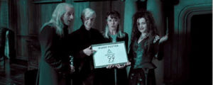 draco malfoy,lucius malfoy,bellatrix,harry potter,hermione granger,ronald weasley
