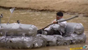 experiment,duct tape,rapids,tv,funny,lol,television,comedy,science,entertainment,reality tv,discovery,discovery channel,grand canyon,mythbusters,adam savage,rafting,jamie hyneman