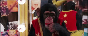 chimp,movie,smile,smiling,monkey,lipstick,1995,showgirls