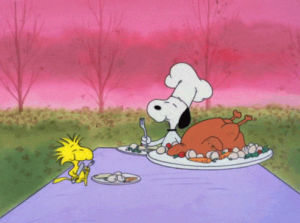 thanksgiving,turkey,gobble gobble,thanksgiving dinner,snoopy,charlie brown thanksgiving,eating,turkey day
