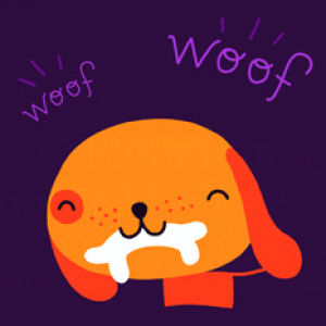 bone,woof,purple,animals,cute,artists on tumblr,dog,animal,orange,cindy suen,emoji