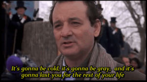 groundhog day,cinema,winter,weather,cold,bill murray,gray,harold ramis,the rest of your life
