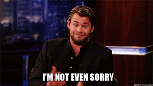tv,movie,funny,food,sorry,chris hemsworth,sorry not sorry,laugh out loud