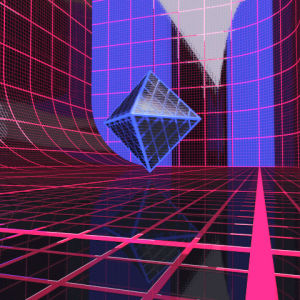 80s,octahedron,grid,motion graphics,blender,displacement,cycles,b3d