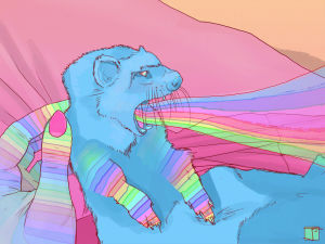 psychedelia,ferret,superphazed,psychedelic art,colorful art,animal love,rainbow art,ferret art
