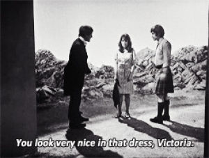 jamie mccrimmon,doctor who,the doctor,victoria,classic who,second doctor,people ship two and jamie btw,this is why i love two,jamies skirt
