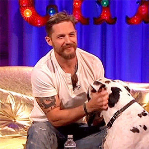 tom hardy,tom hardy and dogs,legend,cutiepie,alan carr,the chatty man show,will this ever get old