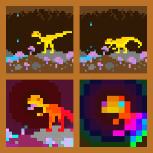 dino run,pixel,art,gaming,psychedelic,colors,comic,mushrooms,minimal,pixeljam,8 bit