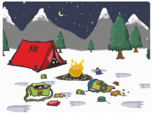 chris timmons,camping,art,snow,winter,yeti,kitkat,habhakk,have a break