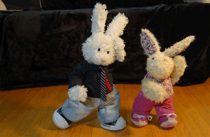 bunny,dancing,plushie,plush toy