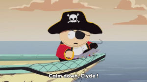 eye patch,boat,pirate,eric cartman,ocean,sword