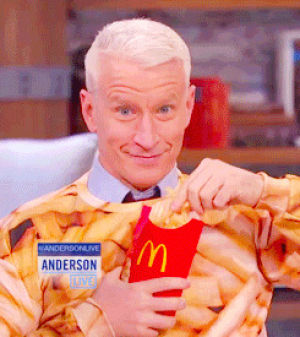 food,eating,hungry,anderson cooper,french fries