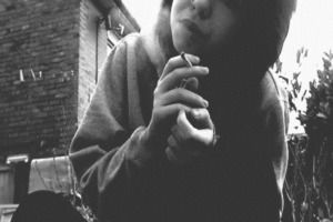 cigarette,girl,black and white,smoke
