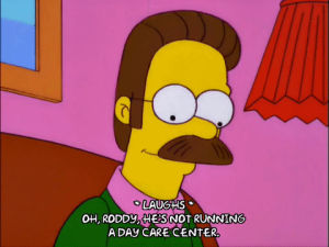 laughing,happy,season 12,ned flanders,episode 20,12x20,amused