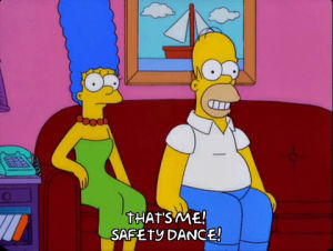 homer simpson,happy,marge simpson,episode 16,excited,season 12,living room,12x16,thrilled