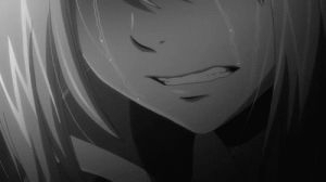 sad,anime girl,broken,grey,white,cry,girl,tearanime
