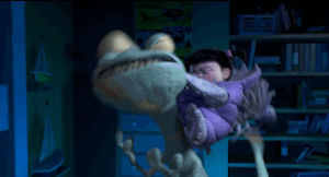 monsters inc,disney pixar,animation,girl,disney,angry,monster,slap,pixar,ouch,hit,boo