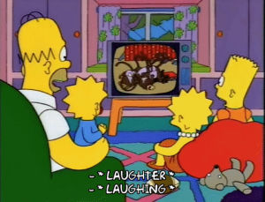 laughing,homer simpson,bart simpson,lisa simpson,season 5,tv show,maggie simpson,smiling,episode 21,5x21