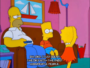 homer simpson,bart simpson,lisa simpson,season 10,excited,bored,frustrated,episode 22,10x22,ignoring,elated