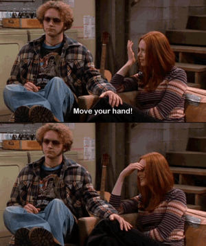 donna pinciotti,guy,that 70s show,ginger,red hair,donna and hyde,move your hand