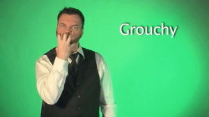 grouchy,sign language,asl,deaf,american sign language