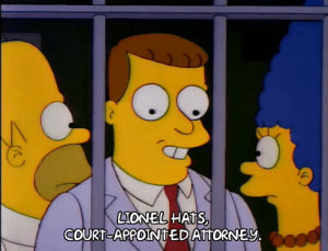 lawyer,lionel hutz,homer simpson,marge simpson,season 3,episode 4,disappointed,jail,3x04,attorney,doubtful