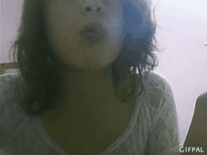 girl,hair,smoke,pule,lace,curly hair,white lace,pule lips