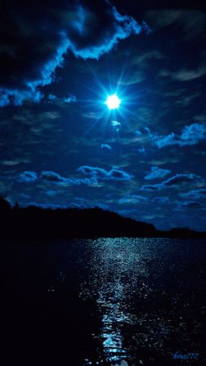 night,moon,sea,blue,water