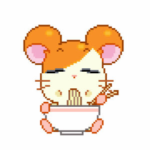 anime,food,noodles,hamtaro,adorable,eating