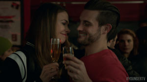 drinking,tv land,happy new year,cheers,younger,toast,youngertv,sutton foster,relationship goals,nico tortorella