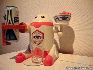 robot fail,beer,robot