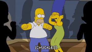 homer simpson,happy,dancing,marge simpson,episode 19,excited,season 20,20x19